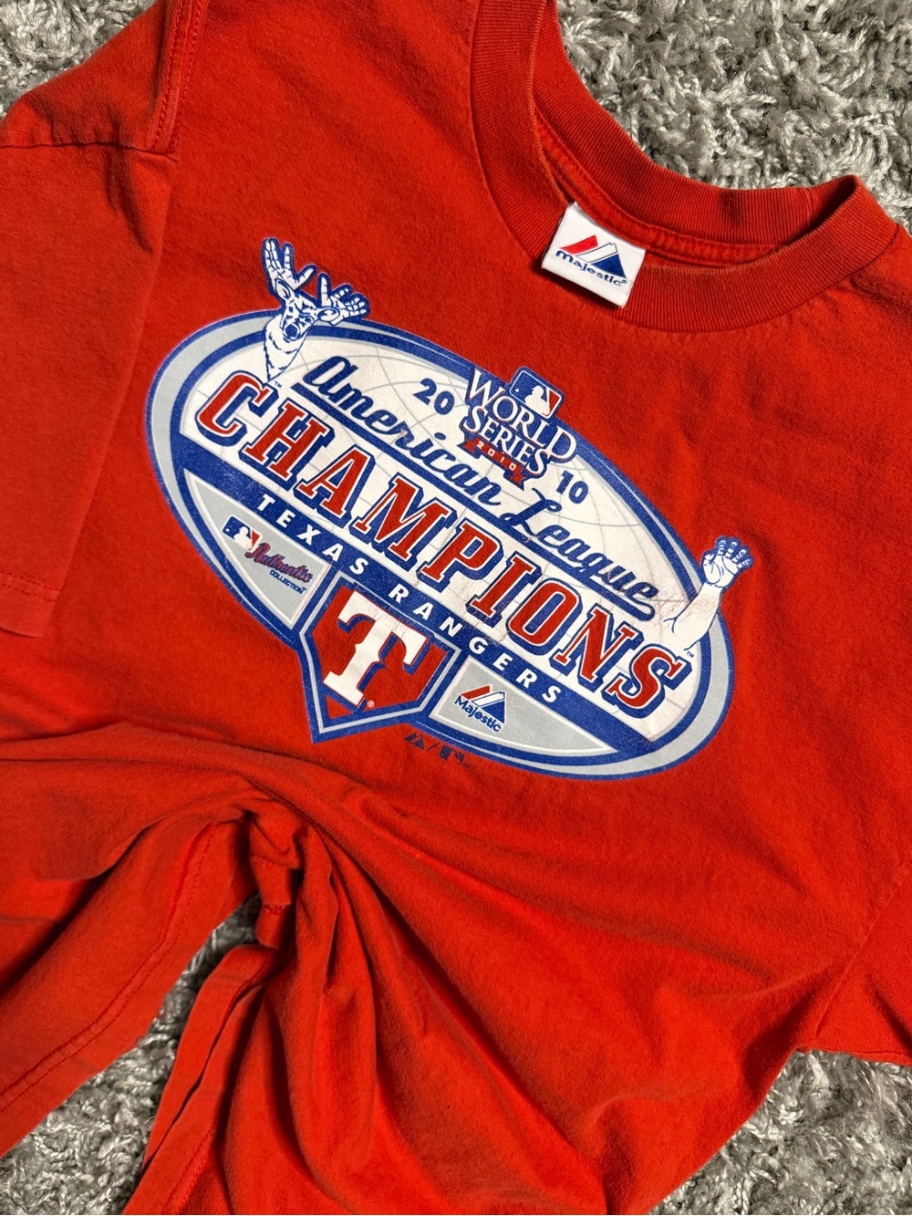 2010 Majestic Texas Rangers World Series Shirt